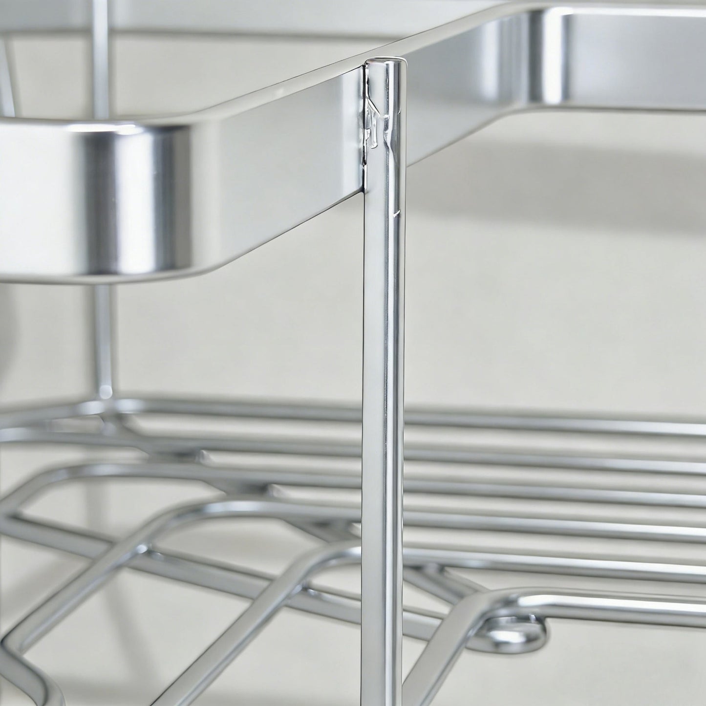 MEHOOM 4-Tier Corner Shower Caddy with Tension Pole, Adjustable 30–120 inch, No-Drill Shower Organizer with Hooks, Soap Holder & Toothbrush Cup, Rustproof Bathroom Caddy (Silver)