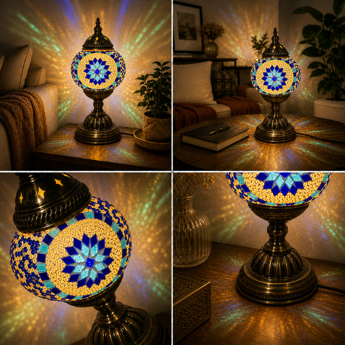 MEHOOM Classic DIY Mosaic Lamp Kit,Turkish Crafts Kit for Adult,Moroccan Decor, Perfect Gift for Her or Him
