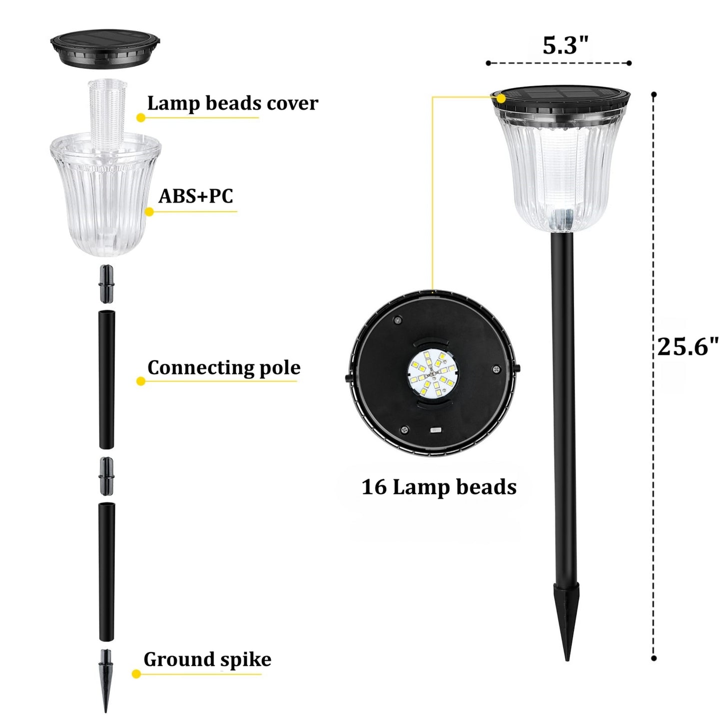 MEHOOM 200 Lumens Solar Landscape Lights Outdoor, 4 Pack Warm & White Solar Pathway Lights, 1800mAh Battery, IP65 Waterproof Garden Lights for Yard Lawn Walkway Patio