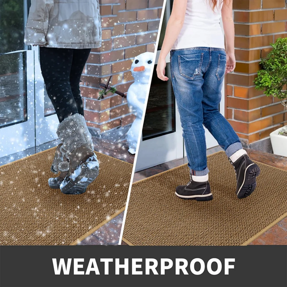 MEHOOM 32"x48" Jute Indoor Outdoor Fall Large Front Door Mat, Washable Non-Slip Welcome Mat for Bathroom, Kitchen, Entryway