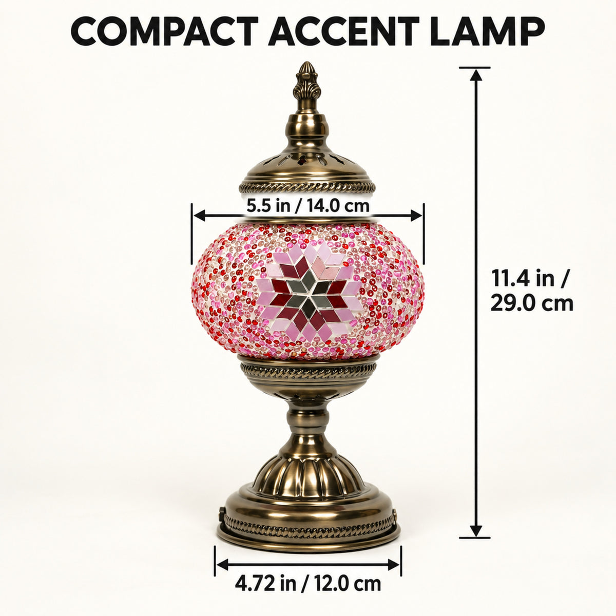 MEHOOM DIY Turkish Mosaic Lamp Kit, Rechargeable Bedside Table Lamp with 3 Color Temperatures and Stepless Dimming, Moroccan Boho Craft Kit for Adults, Classic Pink
