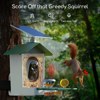 MEHOOM 3K UHD Smart Bird Feeder with Camera, Solar Powered Outdoor Bird House Cam, 5MP HD Live View, Instant Notifications, Identifies 11,000+ Bird Species, Perfect Gift for Bird Lovers