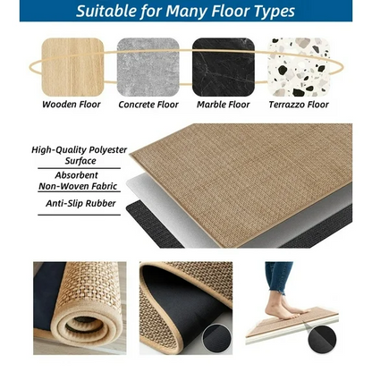 XGVGI 17"x59" Jute Runner Rug Clearance, Washable Non-Slip Rug for Hallway, Kitchen, Entryway