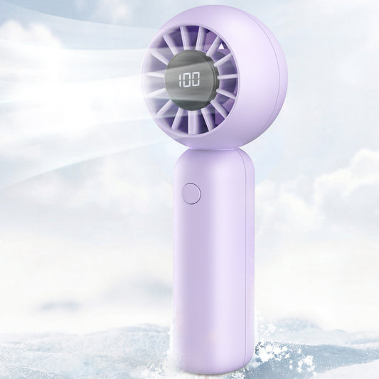 MEHOOM Mini Portable Fan, Rechargeable 4000mAh Small Personal Fan with 5 Speeds, Air Turbo Handheld Fan for outdoor indoor,Travel, Makeup, Eyelash, Kids & Women, Purple