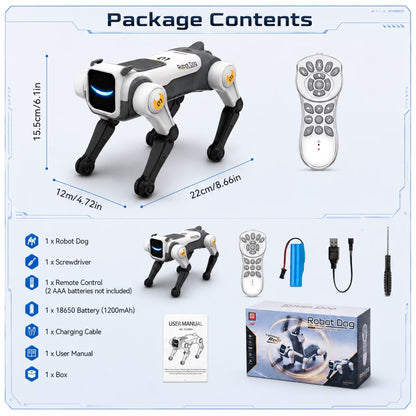 Smart Robot Dog, Interactive Robo Pet for Kids with Voice Control & Remote, Stunt Robot Toy with Backflip, Dancing, Singing & Sensor Mode, Educational Robot for Ages 3+