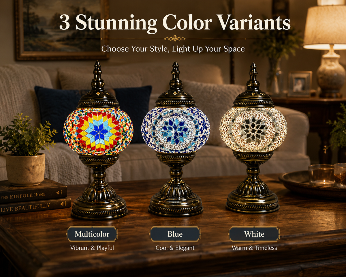 MEHOOM Classic DIY Mosaic Lamp Kit,Turkish Crafts Kit for Adult,Moroccan Decor, Perfect Gift for Her or Him