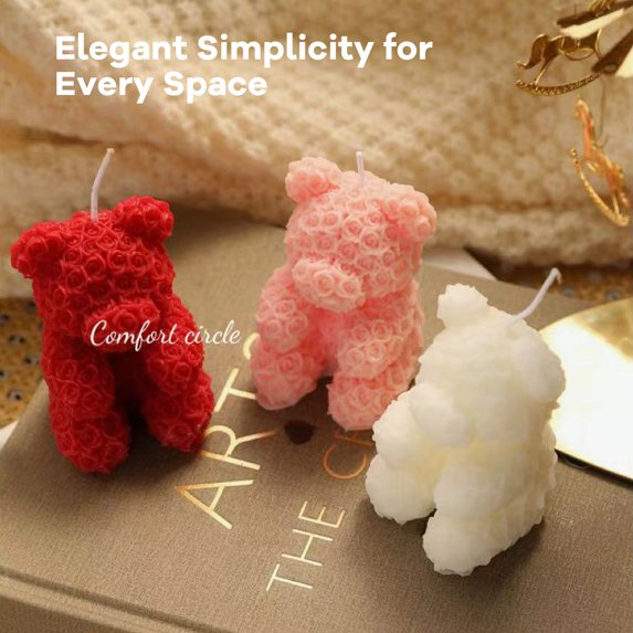 MEHOOM 3 Count Bear-Shaped Scented Candles Set – Pumpkin Spice, Velvet Rose & Coconut Milk – Home Decor & Holiday Gift Idea