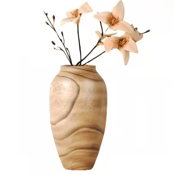 XGVGI Wooden Flower Vase, Farmhouse Vase Decor with Glass Liner, Rustic Decorative Vase for Table, Shelf, Entryway