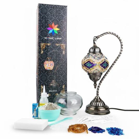 XGVGI DIY Mosaic Gooseneck Lamp Kit,Turkish Crafts Kit for Adult,Moroccan Decor