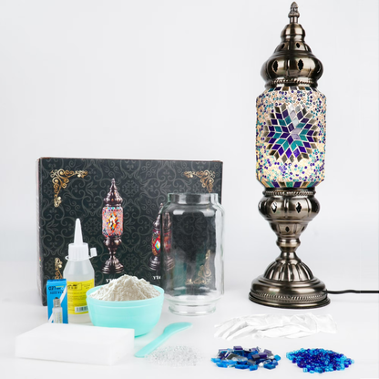 MEHOOM DIY Mosaic Lamp Kit,Turkish Crafts Kit for Adult,Moroccan Decor, Perfect Gift for Her or Him
