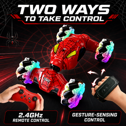 MEHOOM 4WD 360° Stunt & Drift Gesture Sensing RC Cars with 2.4GHz, Rechargeable Remote Control Cars for Kids Ages 3-12, Red