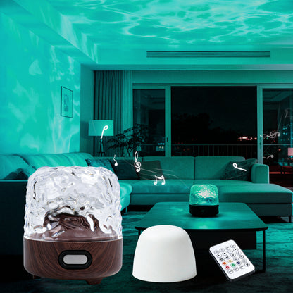 MEHOOM 16 Color Noise Sound Machine & Night Light, 3D Ocean Wave Projector Light for Sleep Adults/Kids, Bluetooth, Timer, Dimmable & Control, Rechargeable LED Lights for Bedroom