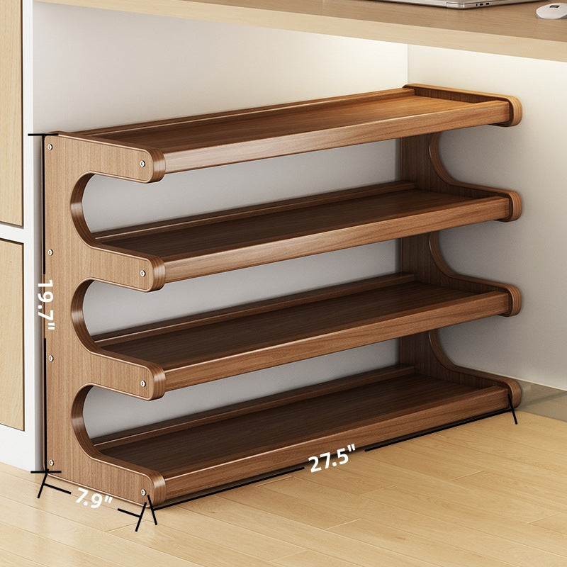 MEHOOM 4 Tier Bamboo Shoe Rack Organizer for Closet, Entryway, Dorm, Garage, Sturdy Shoe Storage Shelf, 28"x11"x20" (Natural)