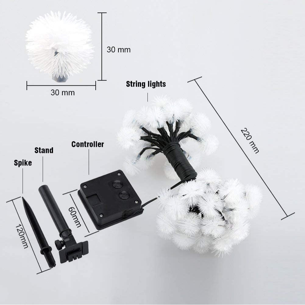 MEHOOM Solar Lights Clearance String 100 Count, 32 Ft 8 Colors Modes, Solar String Lights Outdoor Waterproof Christmas Decor Balls, Solar Powered Outdoor Lights for Garden Decor (Warm White)