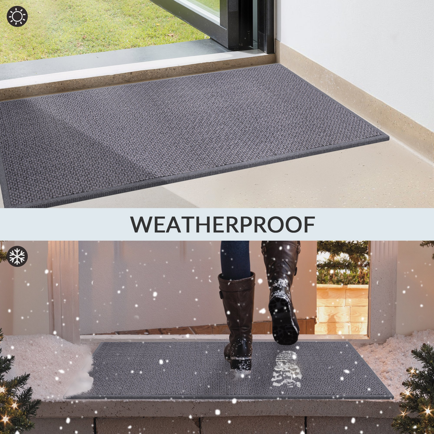 MEHOOM 16x24 Inch Front Door Mat, Indoor Outdoor Entrances, Dirt-Resistant, Low Profile, Easy Clean, Anti-Slip Doormat, Multi-Functional Welcome Mat for Garden, Balcony, Porch, Entryway