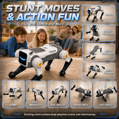 Smart Robot Dog, Interactive Robo Pet for Kids with Voice Control & Remote, Stunt Robot Toy with Backflip, Dancing, Singing & Sensor Mode, Educational Robot for Ages 3+