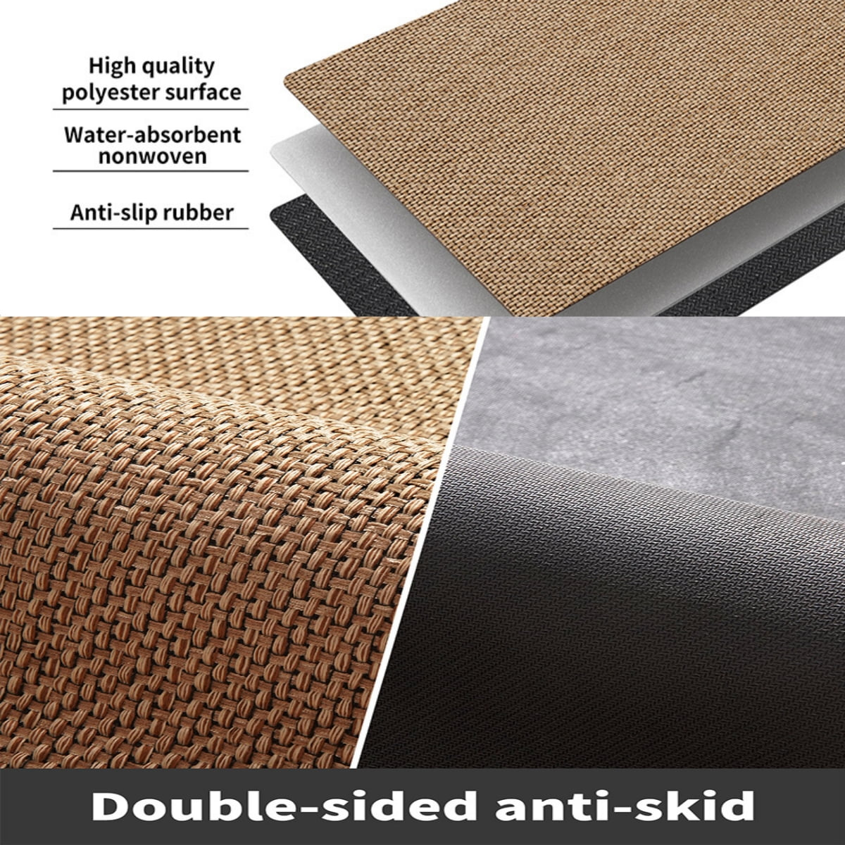 MEHOOM 18"x30" Jute Front Door Mat, Indoor Outdoor Rug, Dirt-Resistant, Low Profile, Easy Clean, Anti-Slip Doormat, Multi-Functional Welcome Mat for Garden, Balcony, Porch, Entryway (Natural Brown)