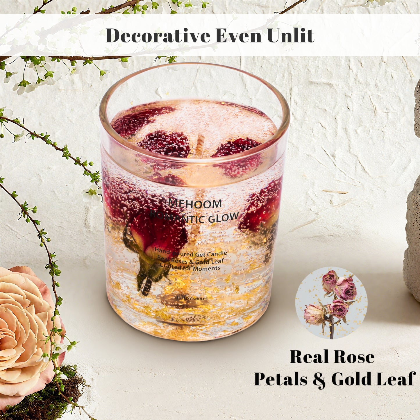 MEHOOM 2-Pack 26oz Scented Candles Sets with 90h Burn Time, Rose Cardamom Soy Decorative Candles, Fall Decorations for Home, Fragrance Candles Gifts for Women