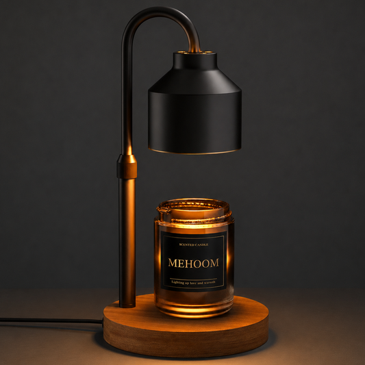 MEHOOM Black Metal Candle Warmer Lamp with Dimmer Timer, Adjustable Height Warmer for Jar Candles, with 2 Bulbs, Home Decor Gifts for Bedroom Living Room