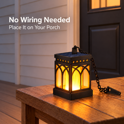 MEHOOM Solar Lanterns Outdoor Waterproof, 4-Pack Flickering Flame Hanging Solar Lights for Patio Yard Garden Decor