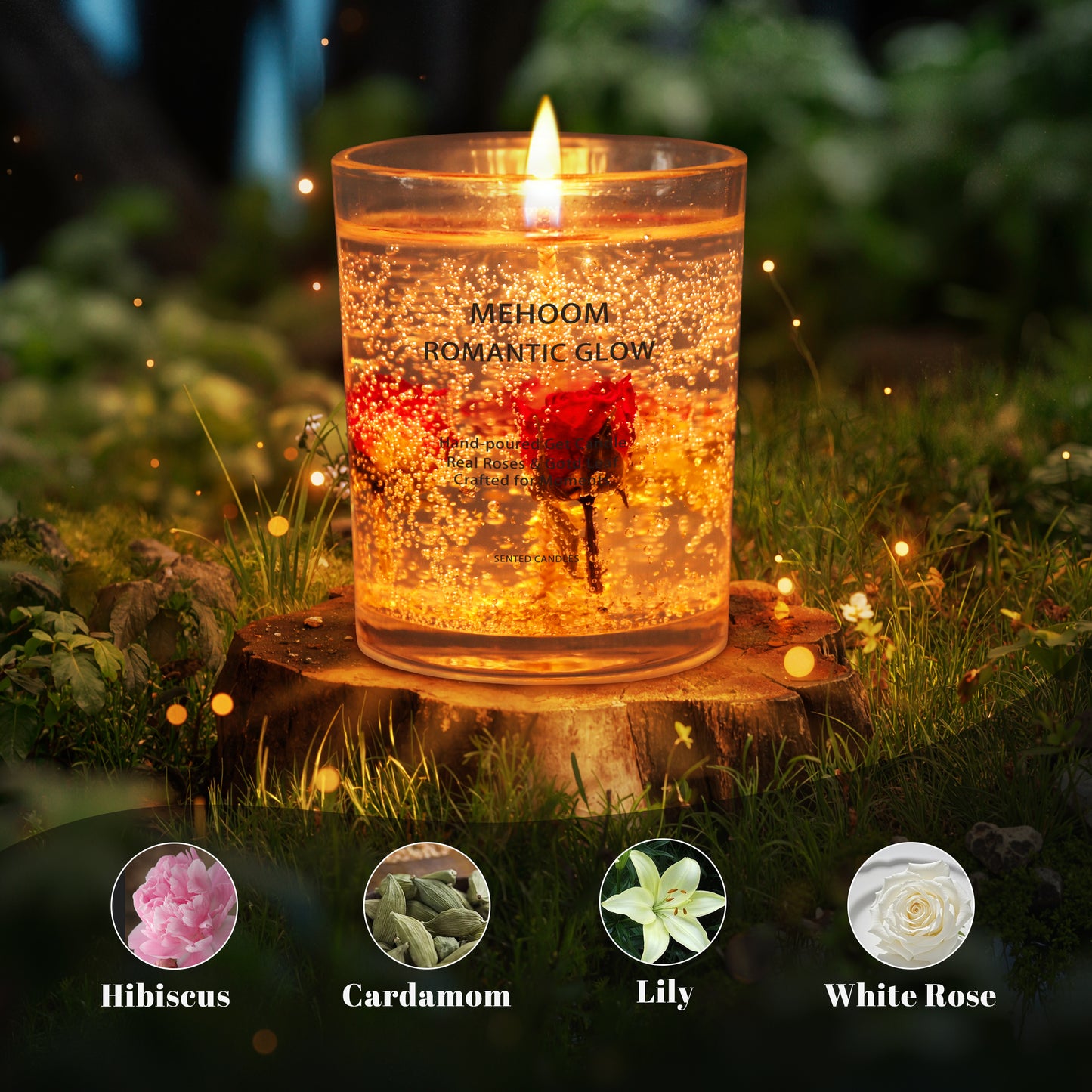 MEHOOM 2-Pack 26oz Scented Candles Sets with 90h Burn Time, Rose Cardamom Soy Decorative Candles, Fall Decorations for Home, Fragrance Candles Gifts for Women