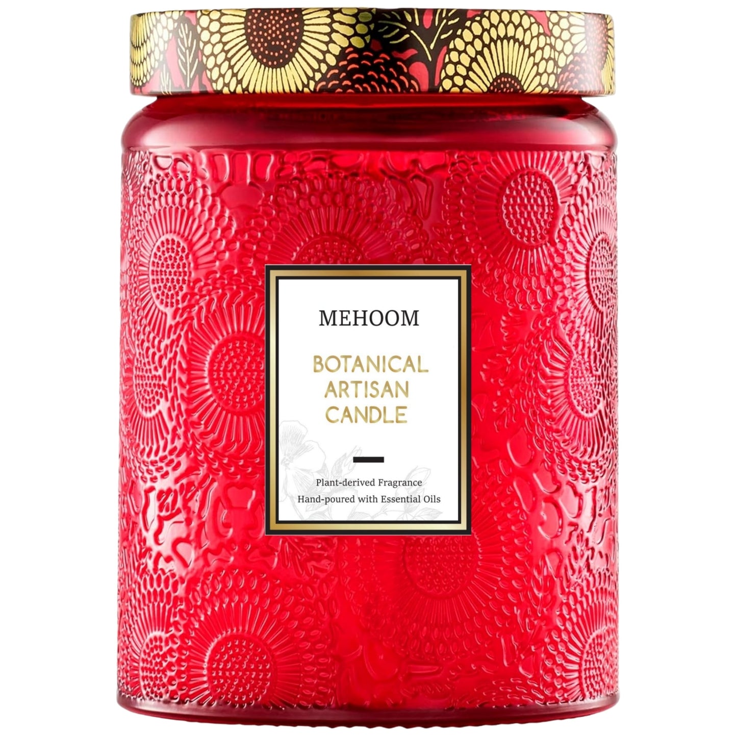 MEHOOM Pumpkin & Spice Wood Wick Scented Candle, 20oz Large Beeswax & Soy Blend, Clean Burning 100-Hour Candle, Cozy Gift for Home Decor