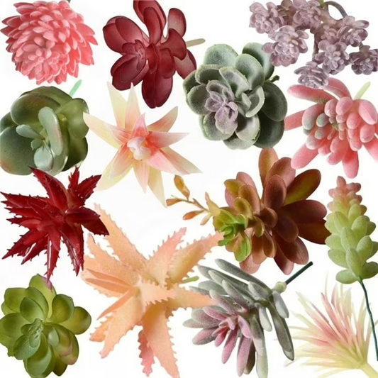 MEHOOM Succulent Artificial Plants - 14 Pcs Set Faux Succulents Unpotted Fake Succulent Plants,hanging plants,for Succulent Garden Indoor Outdoor Home Decor,Multi-Color,
