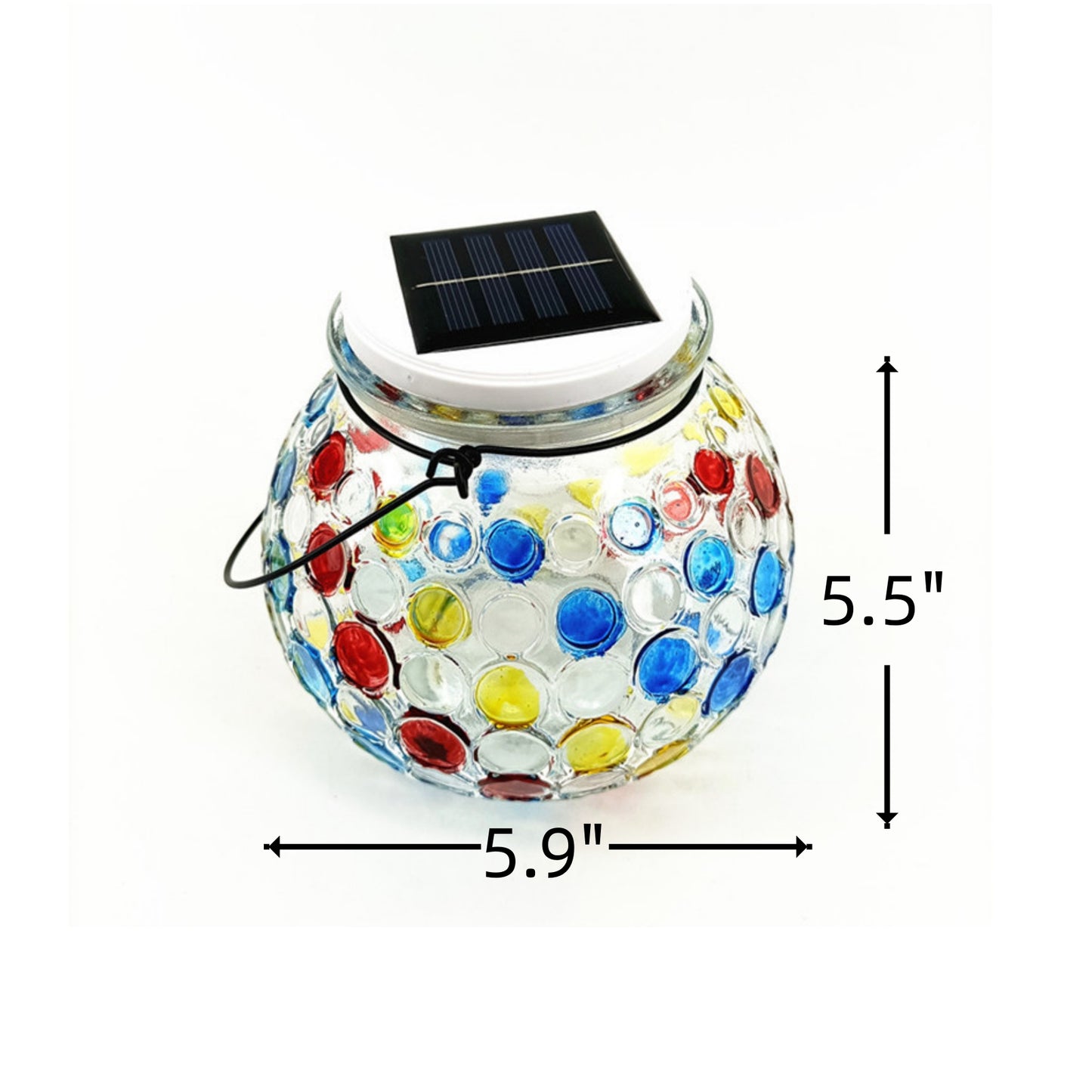 MEHOOM 2 Pack Mosaic Glass Ball Solar Lanterns, Decorative Solar Powered Outdoor Lights, Waterproof Solar Garden Lights, for Patio Lawn Yard