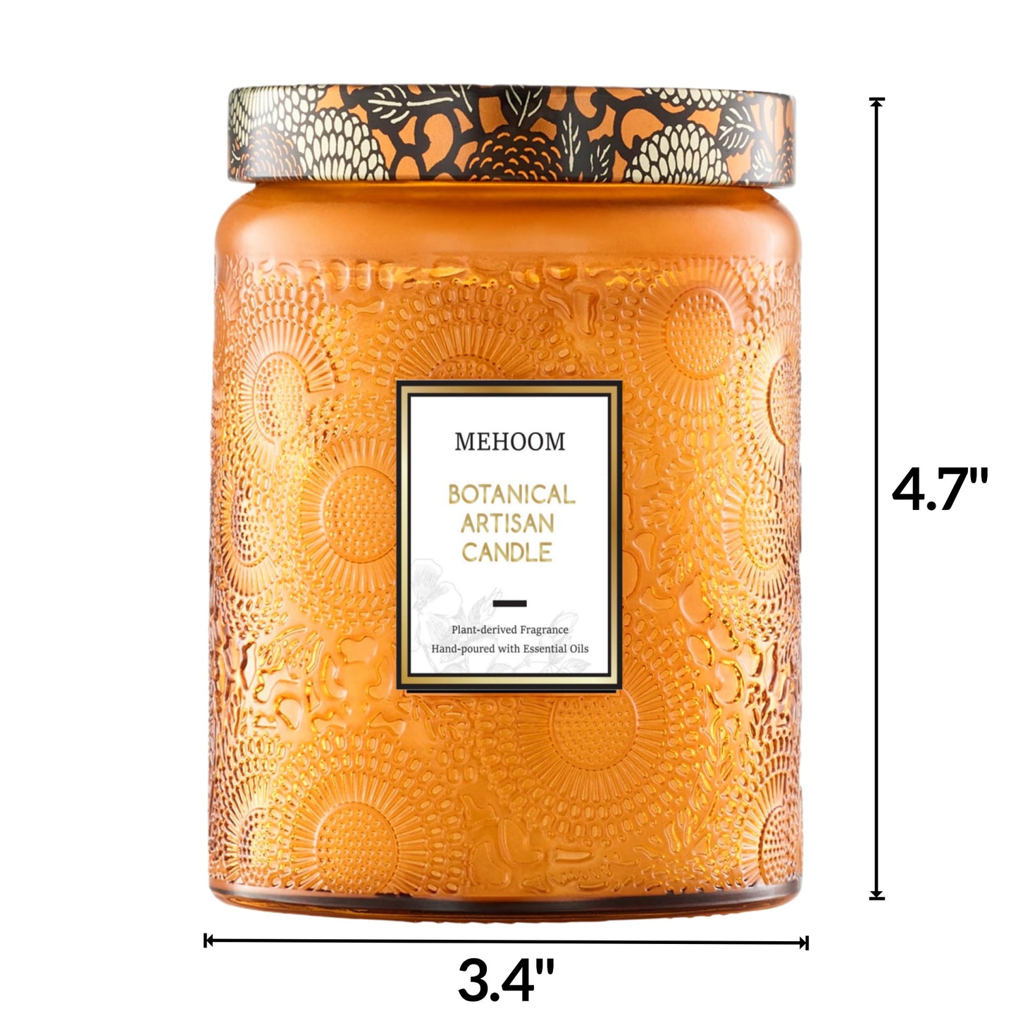 MEHOOM Cedarwood & Amber Wood Wick Scented Candle, 20oz Large Beeswax & Soy Blend, Clean Burning 100-Hour Candle, Cozy Gift for Home Decor