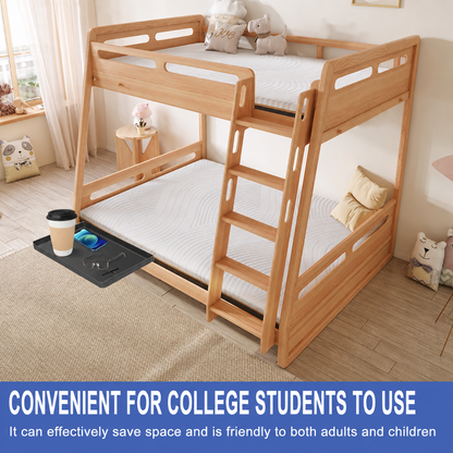 MEHOOM Bedside Shelf for Dorm Room & College Essentials, Bunk Bedside Table with 2 Cable Holes, Bed Tray Table, Clip-On Floating Nightstand with Storage, Black