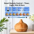 MEHOOM 550ml Cool Mist Humidifier Essential Oil Diffuser with Remote and 7-Color Light