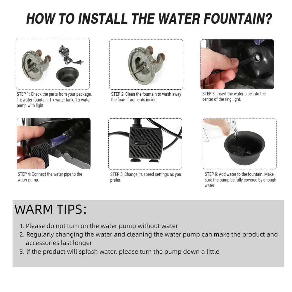 XGVGI 3 Tier Tabletop Waterfall Fountain with Candle Holder,Water Fountain Indoor Home