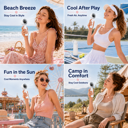 Portable Handheld Mini Fan, Rechargeable 4000mAh Small Personal Fan with 5 Speeds, Air Turbo Portable Fan for Outdoor Indoor, Travel, Makeup, Eyelash, Kids & Women, White