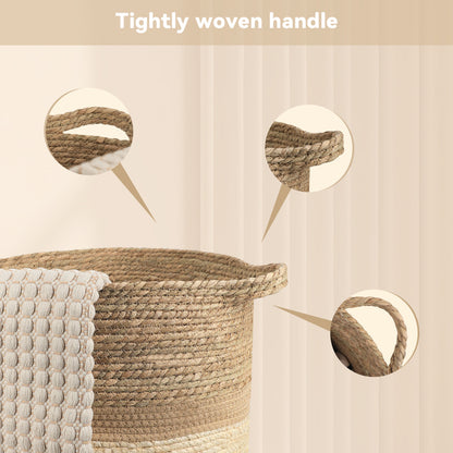 MEHOOM 100L Handmade Woven Storage & Organization,Toys Storage Baskets & Bins,Large Decorative Baskets with Handle, Blanket Basket for Living Room