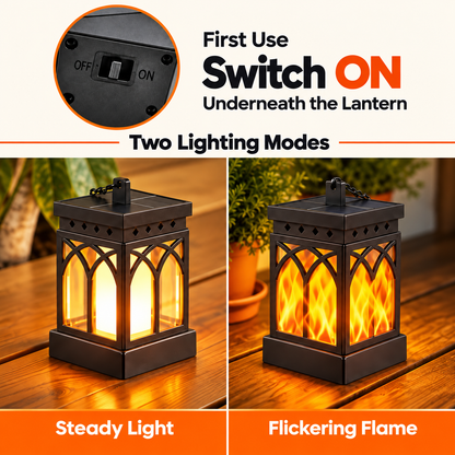 MEHOOM Solar Lanterns Outdoor Waterproof, 4-Pack Flickering Flame Hanging Solar Lights for Patio Yard Garden Decor
