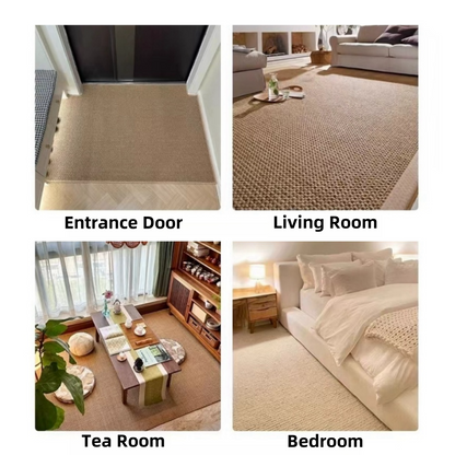 MEHOOM Boho Indoor Flax Woven  Runner Rug Brown 17inx59in, Non-Slip Rubberback  washable rugs,Qickly Absorb Water Kitchen Rugs, Farmhouse Decor Rugs for living room,bedroom,Kitchen,Hallway,bathroom