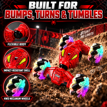 MEHOOM 4WD 360° Stunt & Drift Gesture Sensing RC Cars with 2.4GHz, Rechargeable Remote Control Cars for Kids Ages 3-12, Red