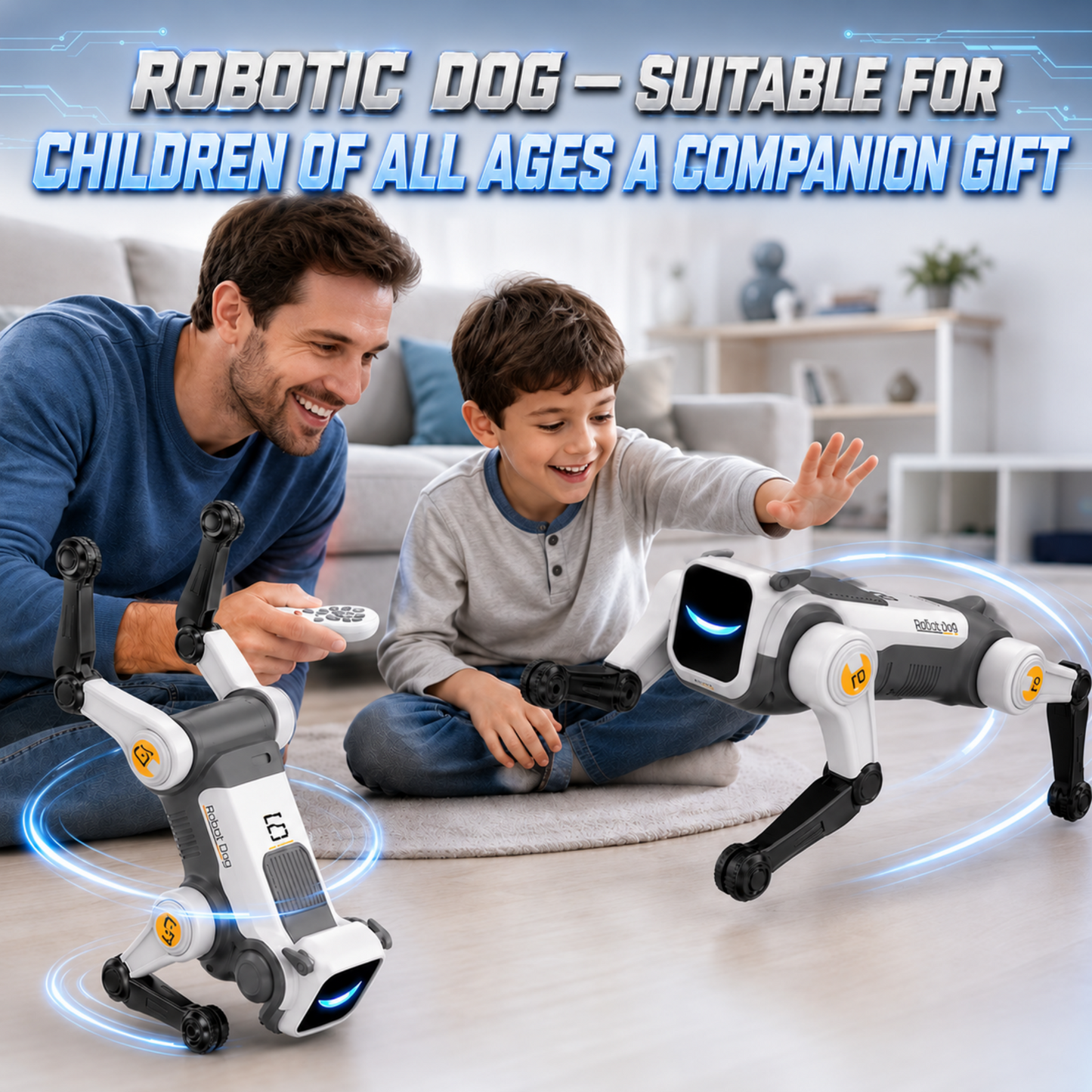 Smart Robot Dog, Interactive Robo Pet for Kids with Voice Control & Remote, Stunt Robot Toy with Backflip, Dancing, Singing & Sensor Mode, Educational Robot for Ages 3+