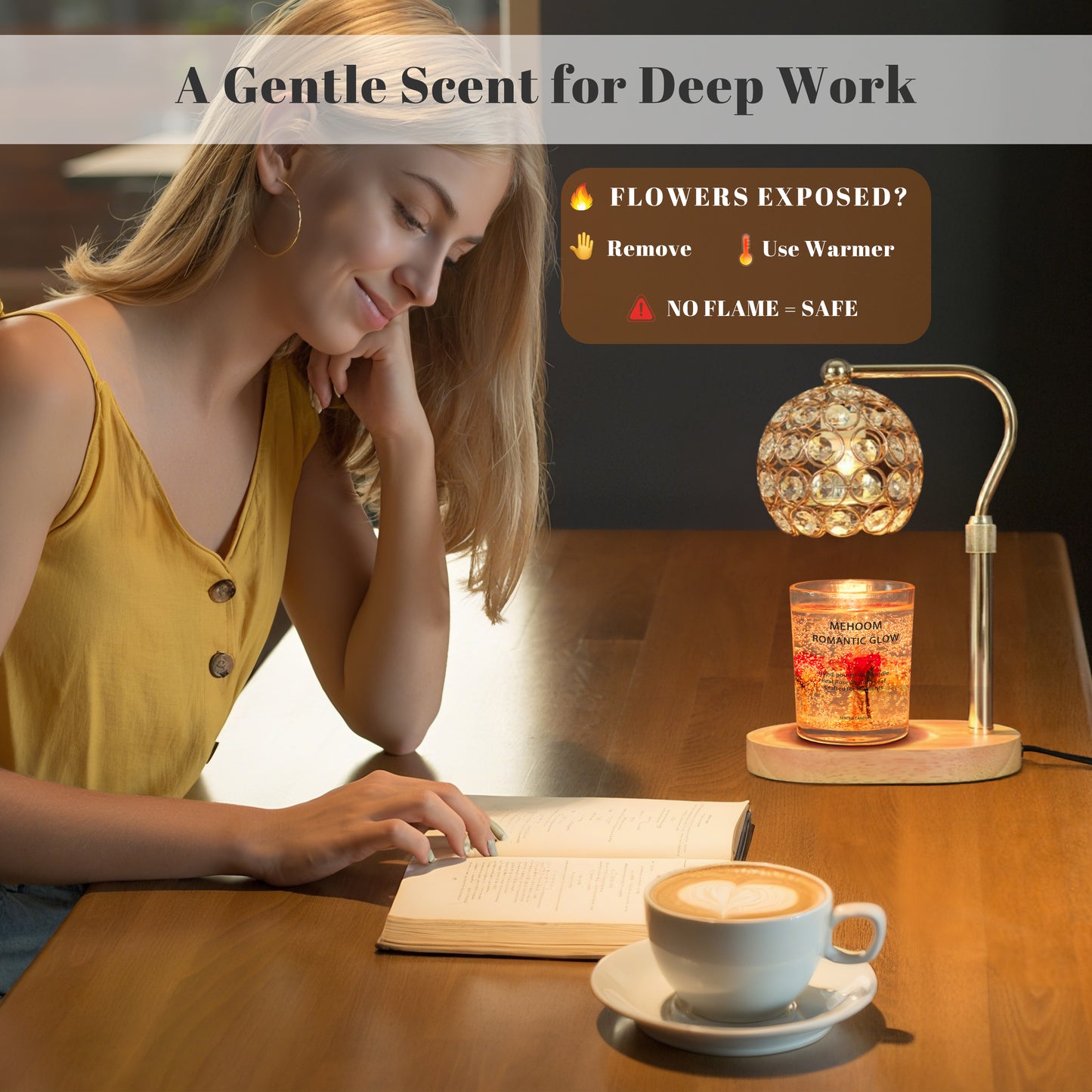 MEHOOM 2-Pack 26oz Scented Candles Sets with 90h Burn Time, Rose Cardamom Soy Decorative Candles, Fall Decorations for Home, Fragrance Candles Gifts for Women