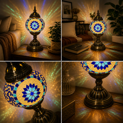 MEHOOM Classic DIY Mosaic Lamp Kit,Turkish Crafts Kit for Adult,Moroccan Decor, Perfect Gift for Her or Him