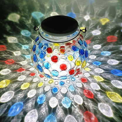 MEHOOM 2 Pack Mosaic Glass Ball Solar Lanterns, Decorative Solar Powered Outdoor Lights, Waterproof Solar Garden Lights, for Patio Lawn Yard
