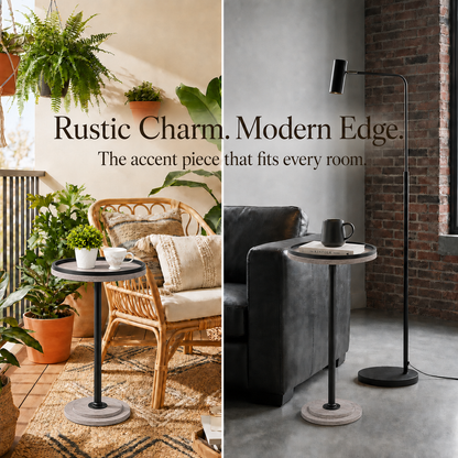 MEHOOM Round Side Table, White Drink Table for Small Spaces, Modern Accent End Table for Living Room, Bedroom