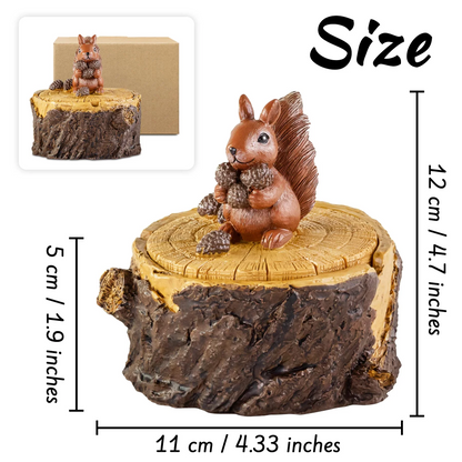 MEHOOM Resin Forest Squirrel Stump Ashtray with Lid, Windproof, Great Gift Ideas