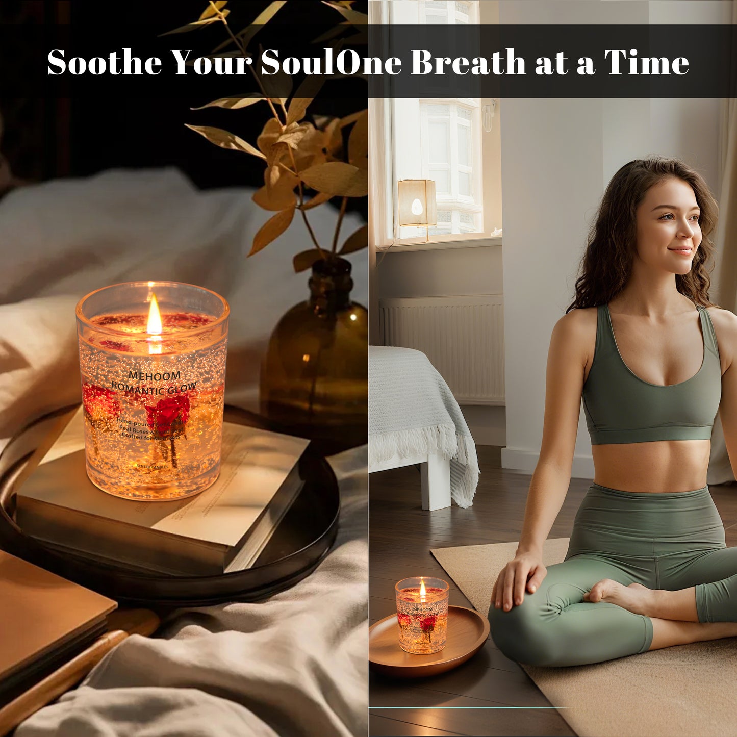 MEHOOM 2-Pack 26oz Scented Candles Sets with 90h Burn Time, Rose Cardamom Soy Decorative Candles, Fall Decorations for Home, Fragrance Candles Gifts for Women