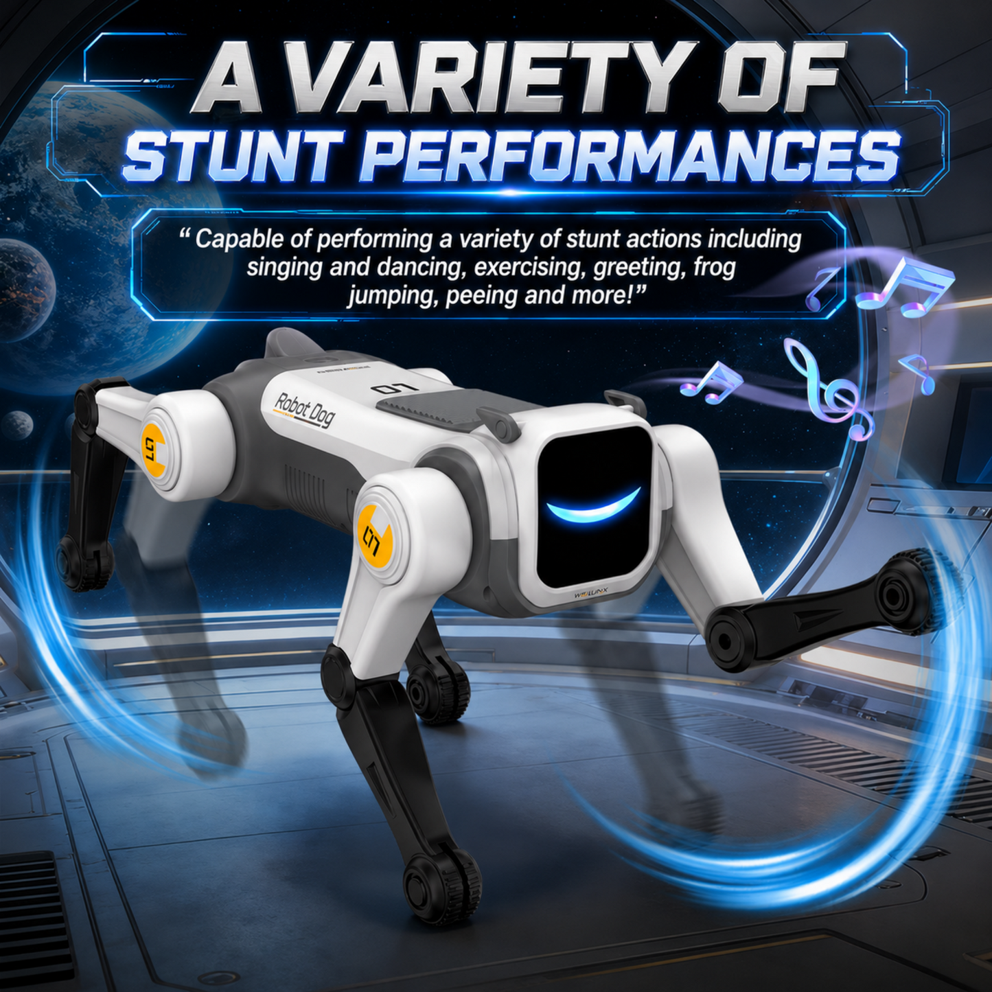 Smart Robot Dog, Interactive Robo Pet for Kids with Voice Control & Remote, Stunt Robot Toy with Backflip, Dancing, Singing & Sensor Mode, Educational Robot for Ages 3+