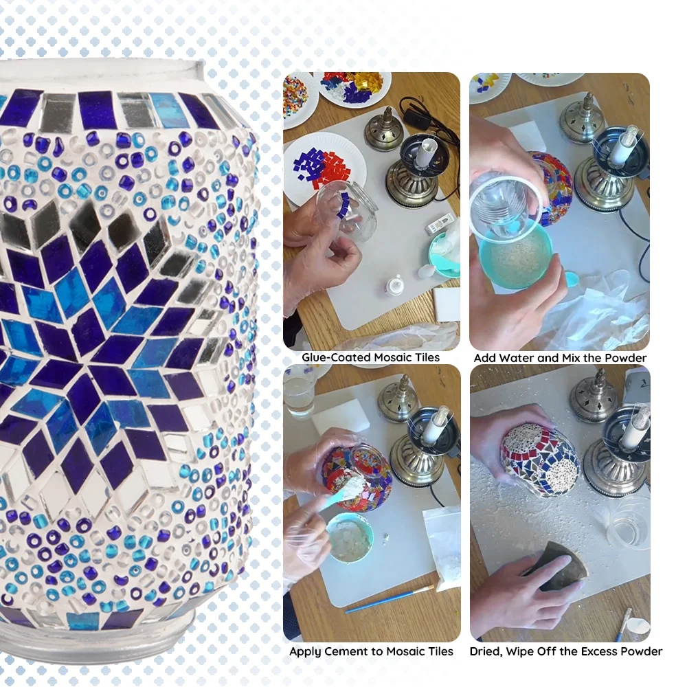 MEHOOM DIY Mosaic Lamp Kit,Turkish Crafts Kit for Adult,Moroccan Decor, Perfect Gift for Her or Him