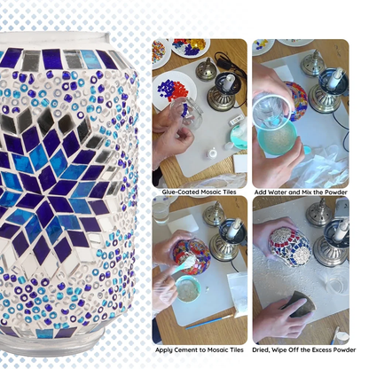 MEHOOM DIY Mosaic Lamp Kit,Turkish Crafts Kit for Adult,Moroccan Decor, Perfect Gift for Her or Him