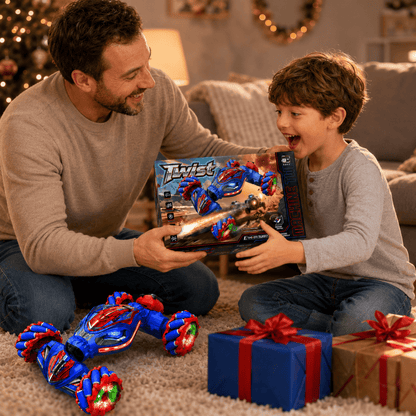 MEHOOM Remote Control Car for Kids Ages 3-12, 2.4GHz RC Stunt Car with Gesture Sensing, 360° Rotating Fast RC Car, LED Lights, Sounds & Mist Spray