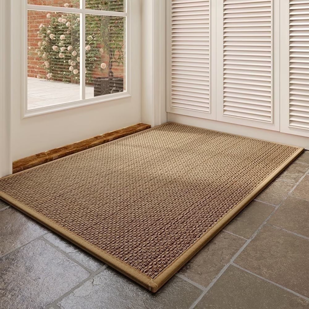MEHOOM 32"x48" Jute Indoor Outdoor Fall Large Front Door Mat, Washable Non-Slip Welcome Mat for Bathroom, Kitchen, Entryway