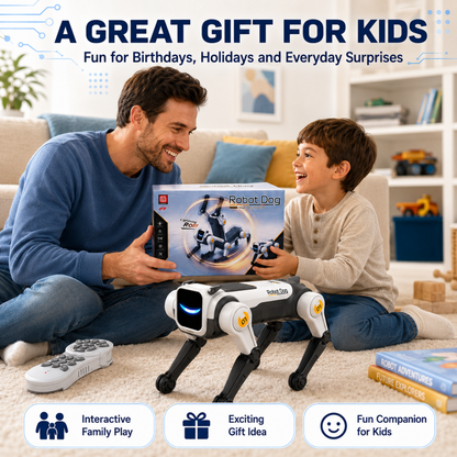 Smart Robot Dog, Interactive Robo Pet for Kids with Voice Control & Remote, Stunt Robot Toy with Backflip, Dancing, Singing & Sensor Mode, Educational Robot for Ages 3+